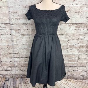 Apperloth A Shein Gray Off Shoulder  smocked party dress, Fit & Flare Sz…